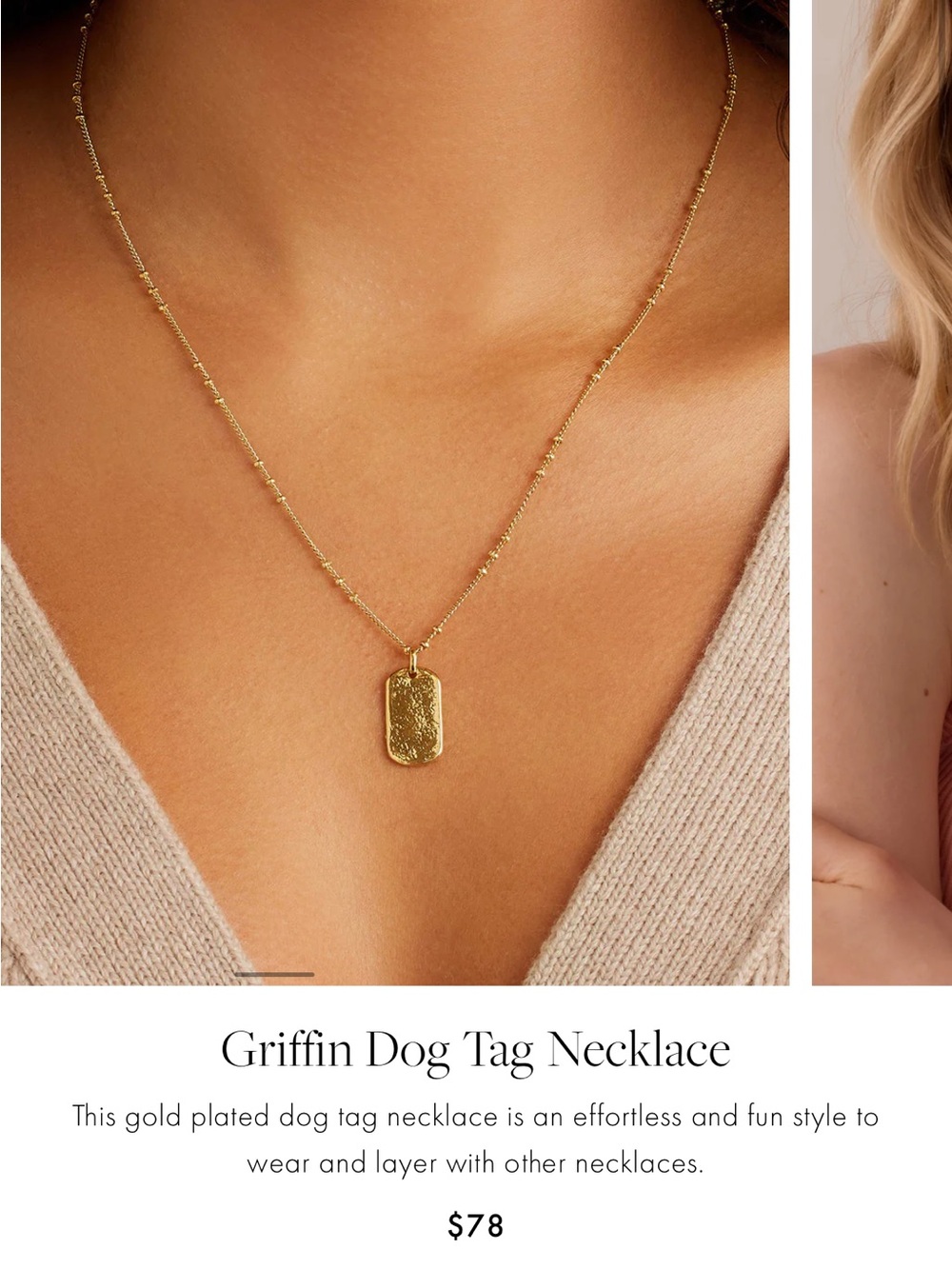 🏹 Gorjana Griffin Dog Tag Necklace
